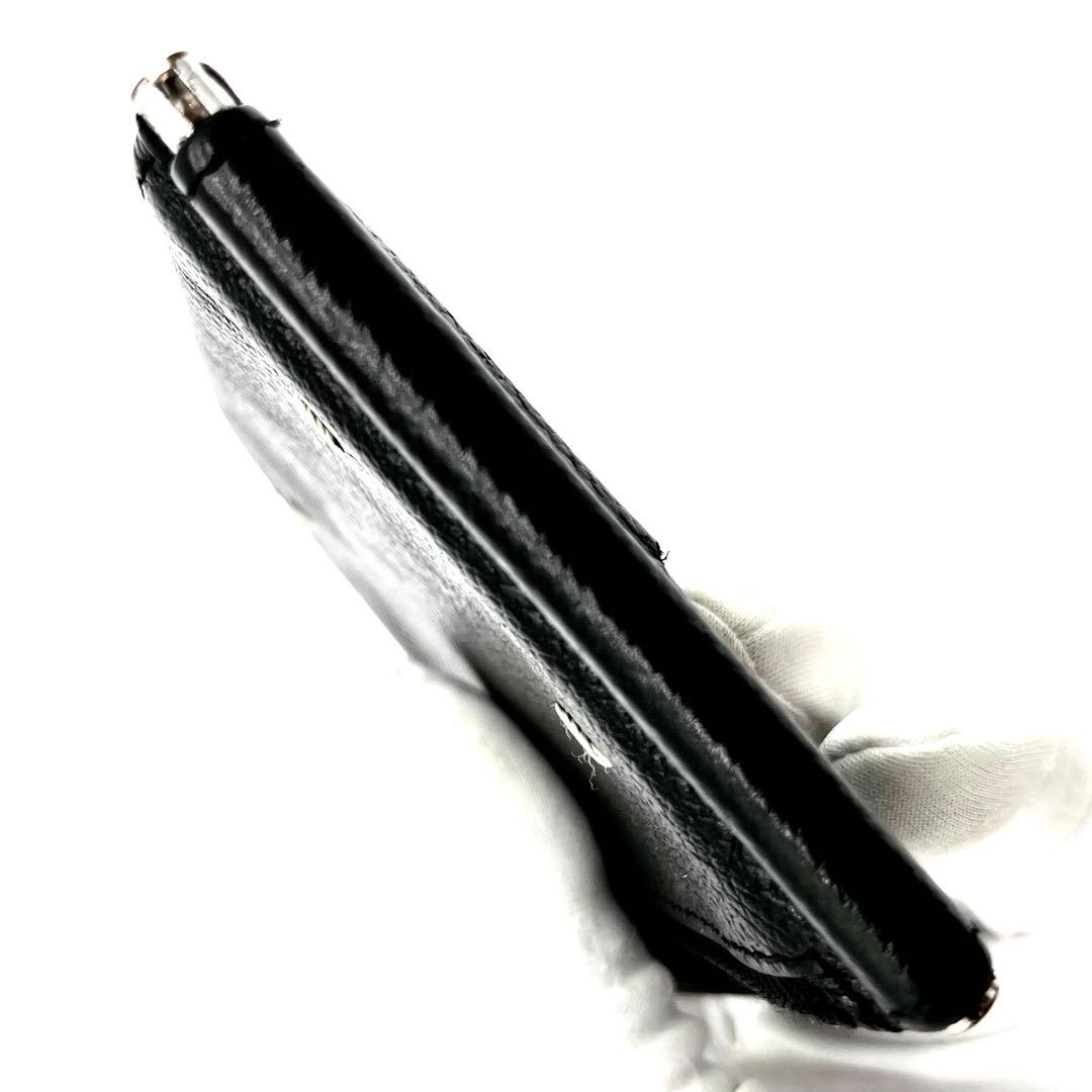 メゾンマルジェラ　マネークリップ　三つ折り　ケース　レザー　ブラック