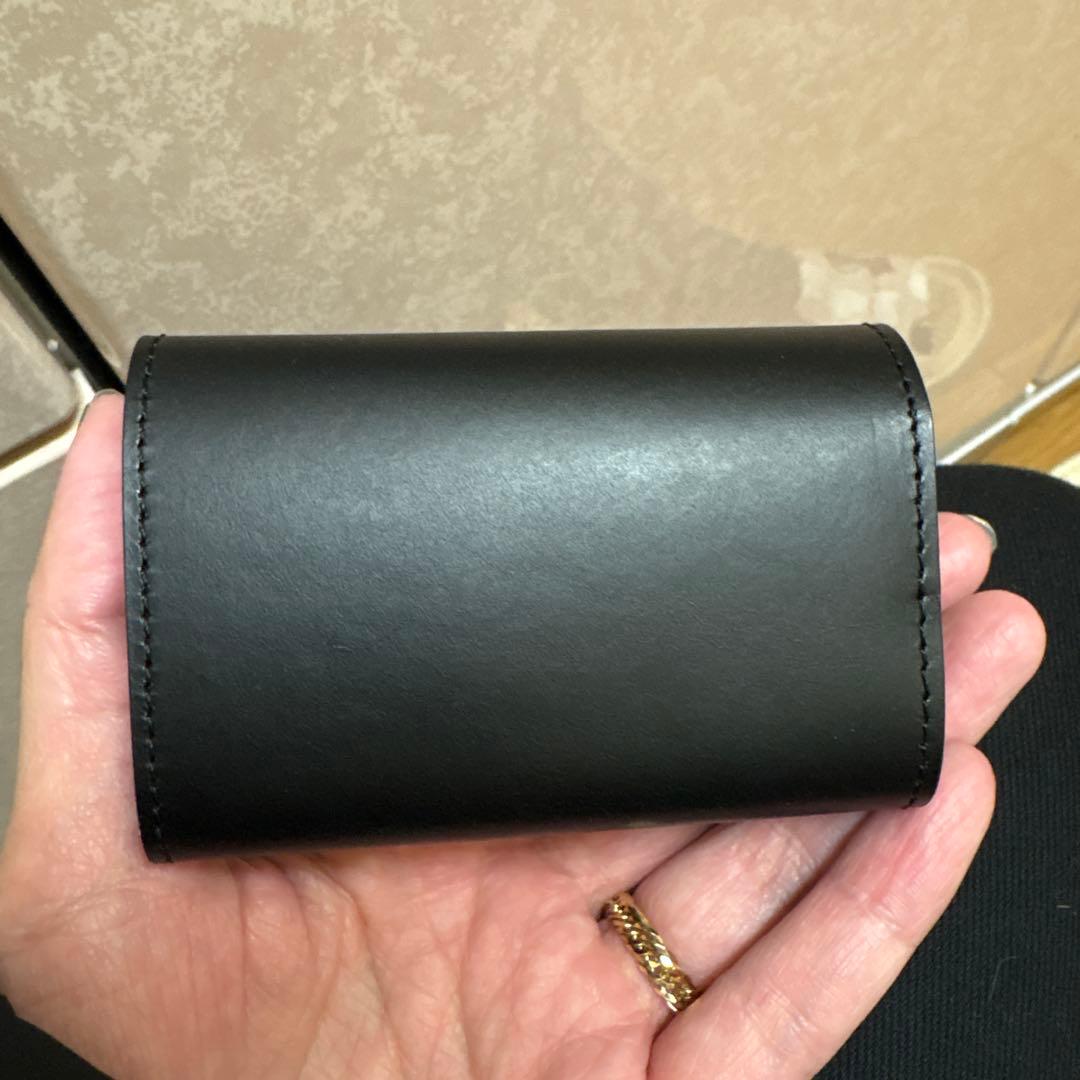 極美品 アブラサス 小さい財布 ブラック
