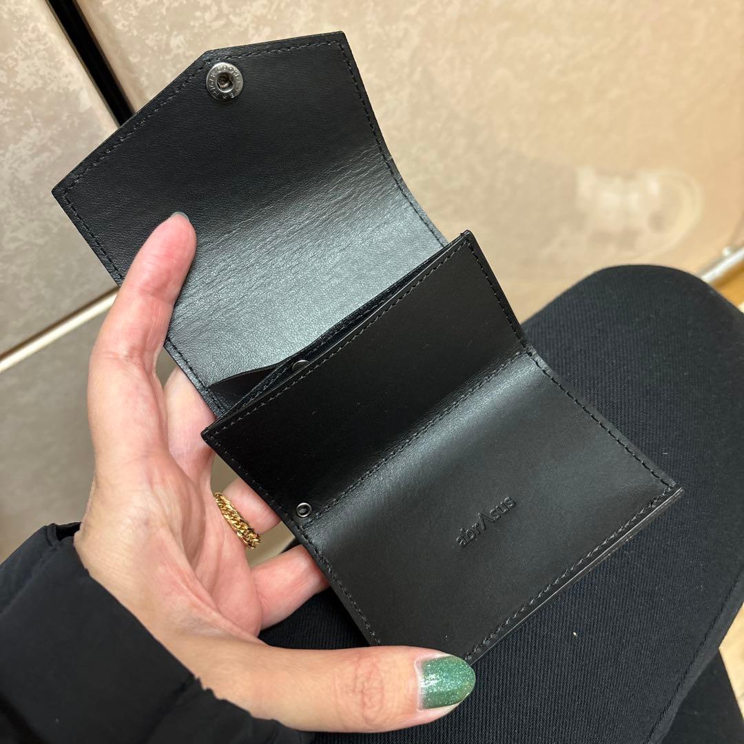 極美品 アブラサス 小さい財布 ブラック