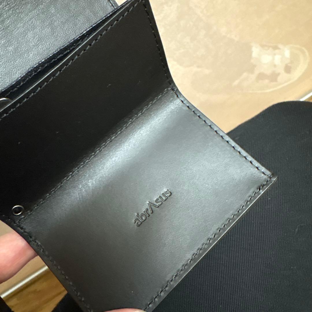 極美品 アブラサス 小さい財布 ブラック