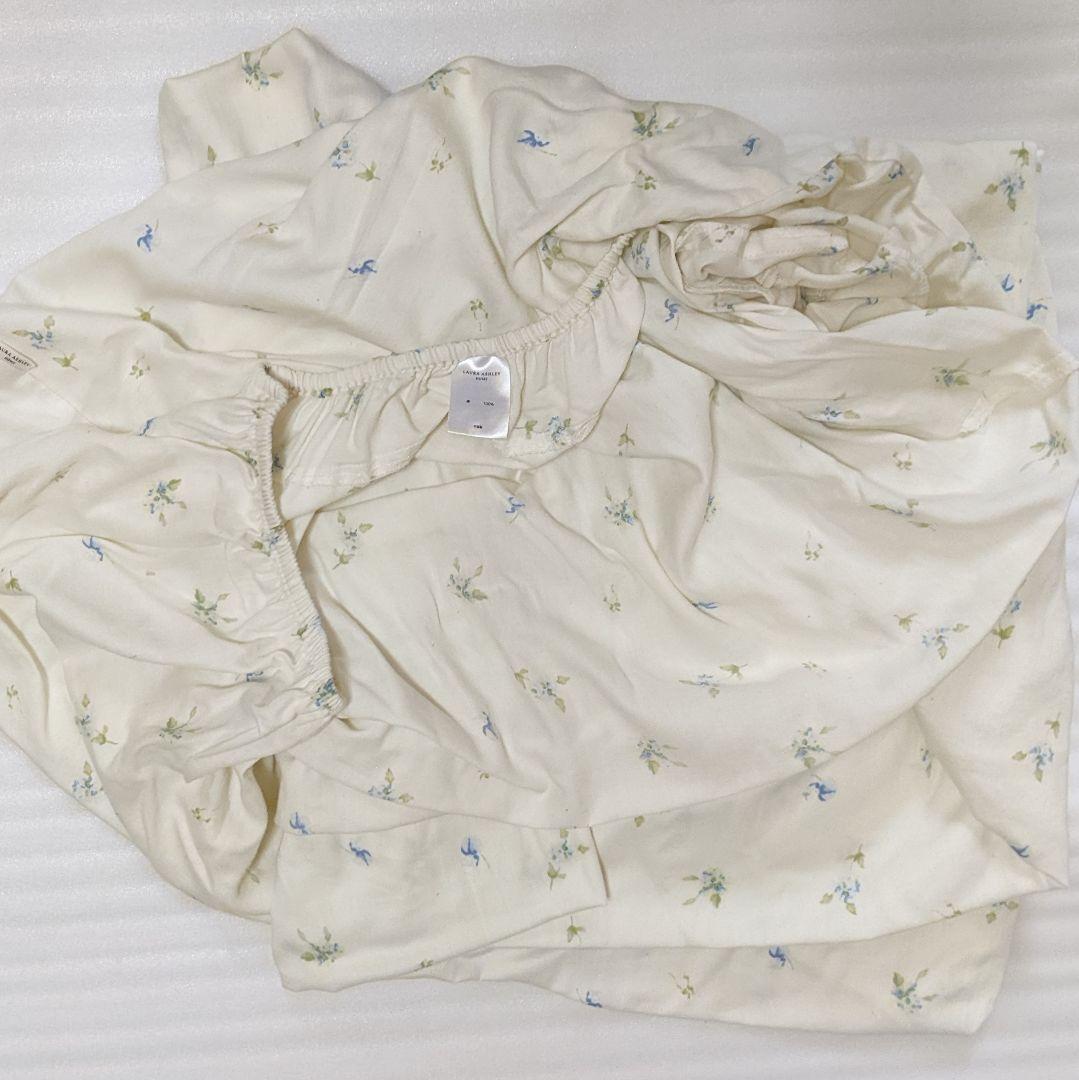 2組 ローラアシュレイ シングル ベッドカバー ボックスシーツ 枕カバー 毛布