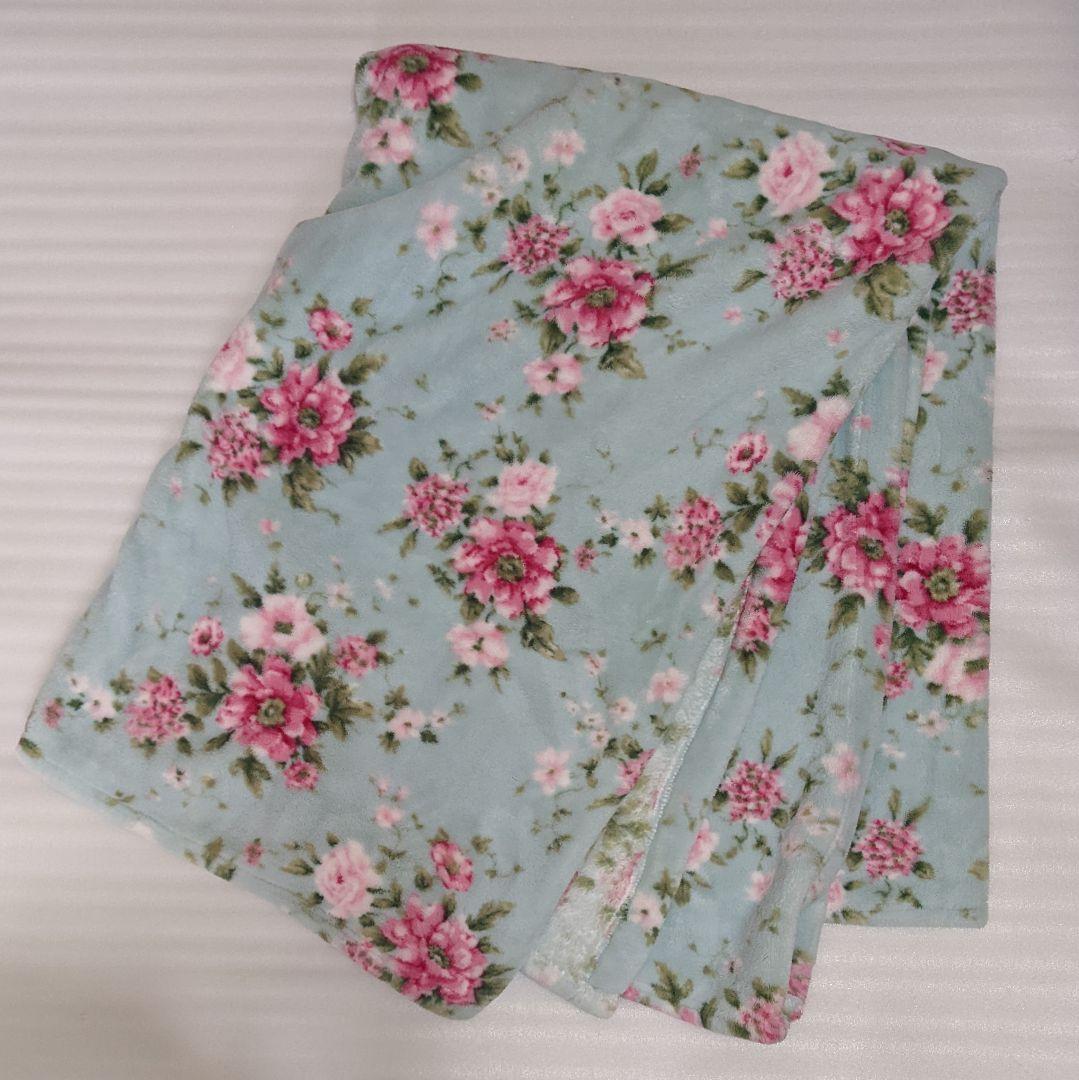 2組 ローラアシュレイ シングル ベッドカバー ボックスシーツ 枕カバー 毛布