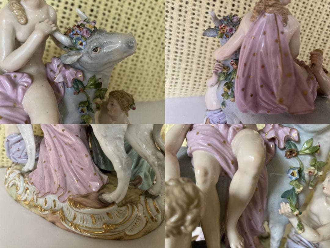 マイセン フィギュリン エウロパの誘拐 ボタン剣 1級品 エウロパと雄牛