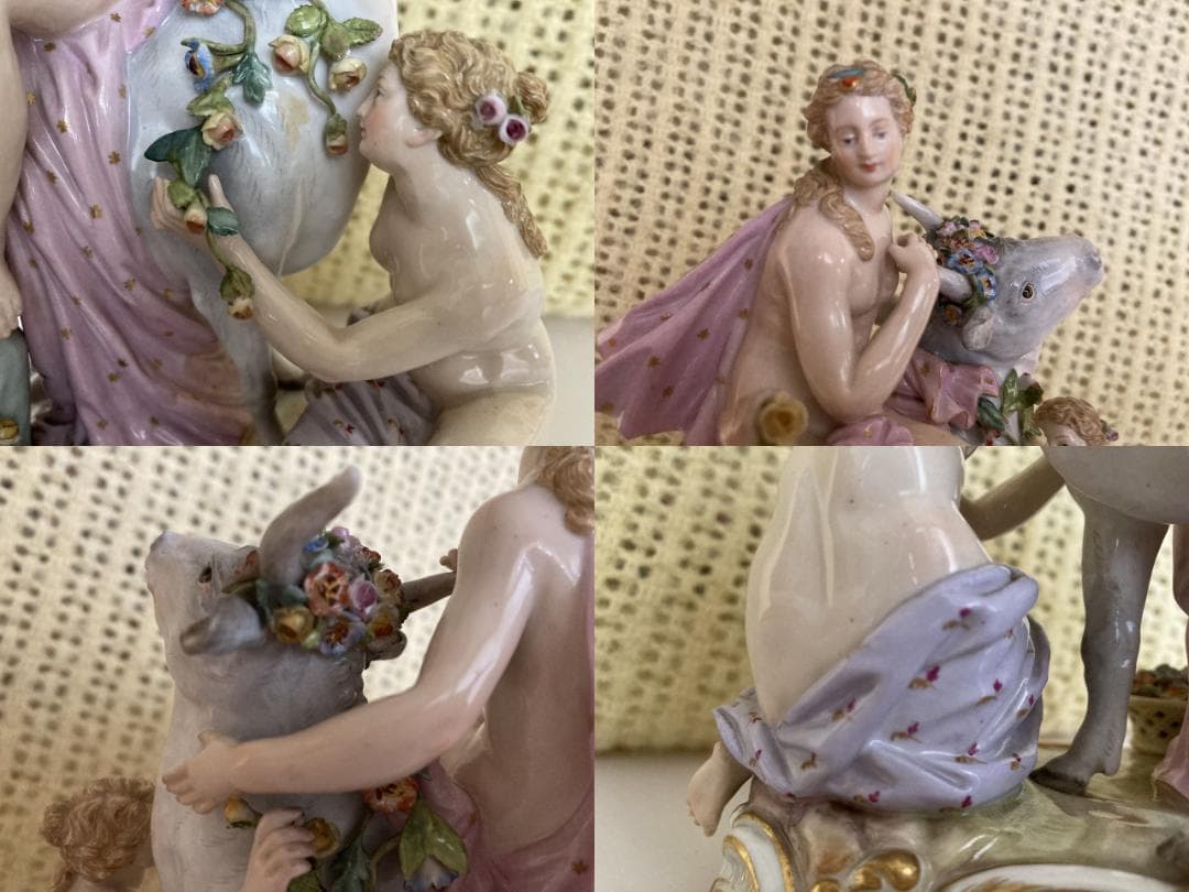 マイセン フィギュリン エウロパの誘拐 ボタン剣 1級品 エウロパと雄牛