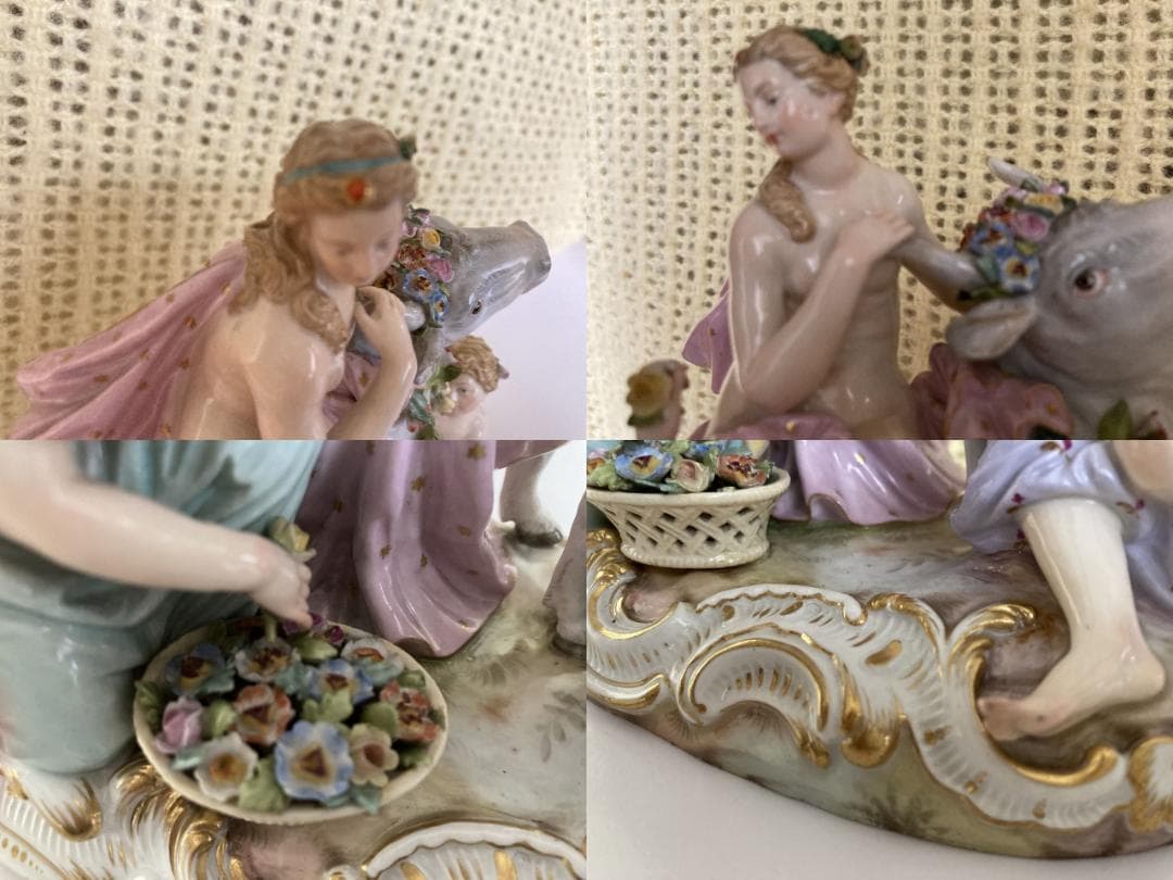 マイセン フィギュリン エウロパの誘拐 ボタン剣 1級品 エウロパと雄牛