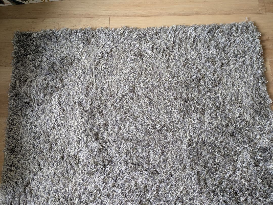 moda en casa グレー シャギーラグ