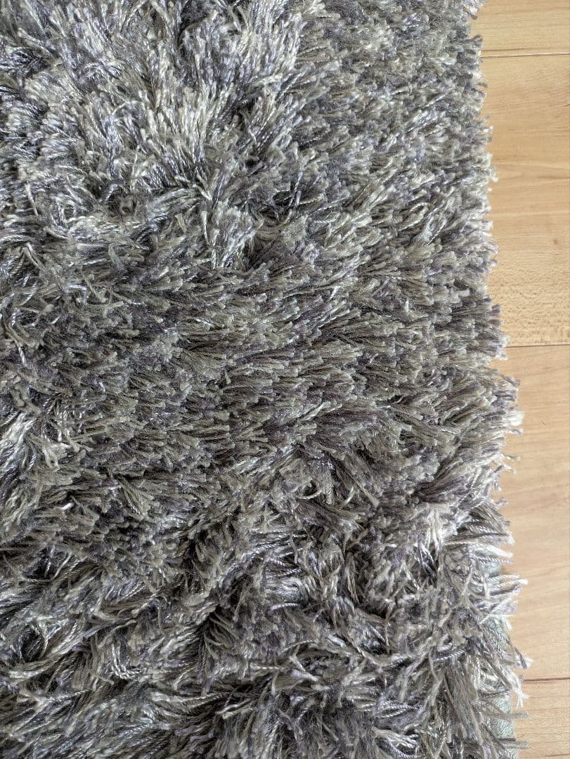 moda en casa グレー シャギーラグ