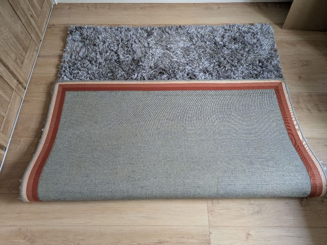 moda en casa グレー シャギーラグ