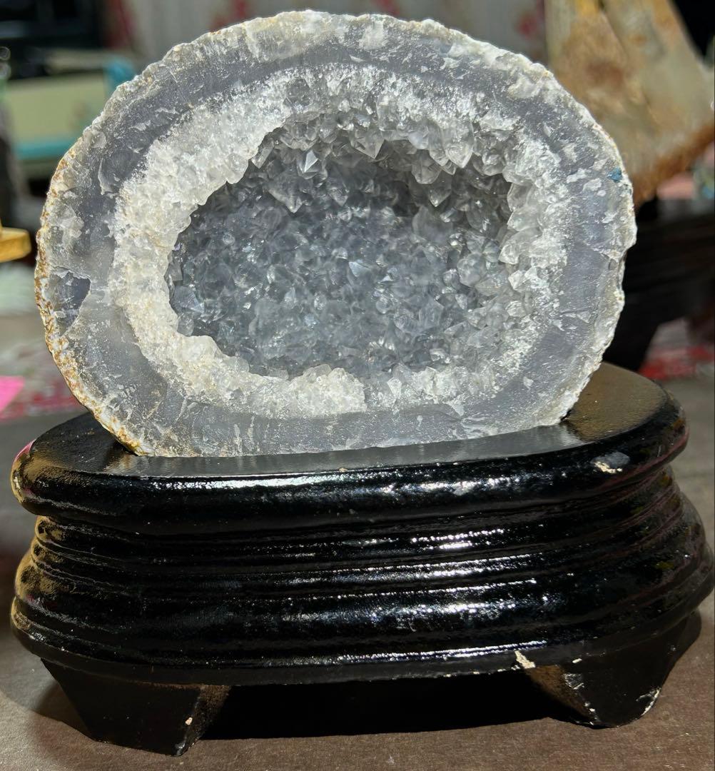 ☆別格高級品！水晶　アゲート　クラスター　原石　ドーム　置物　福運大黒秘宝⑤