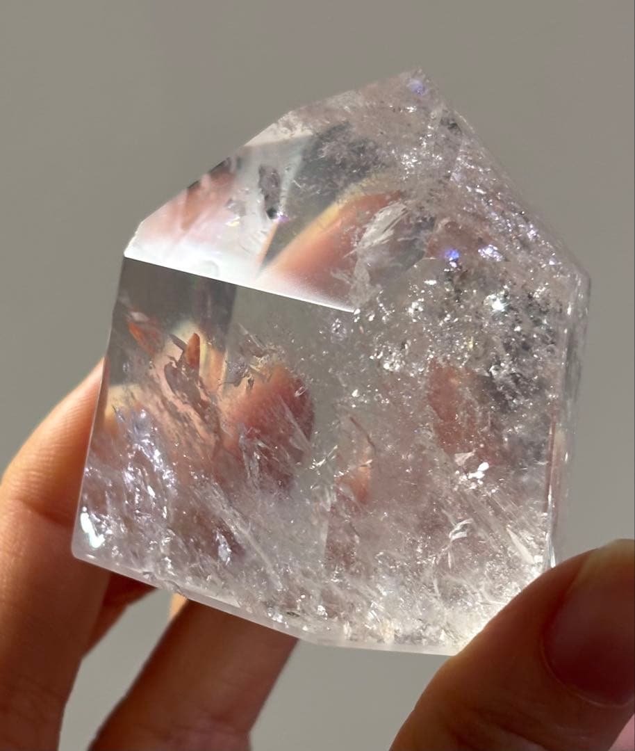 レア　高品質　ピンククォーツ　ピンクアゼツライト　大きめタワー　ポイント