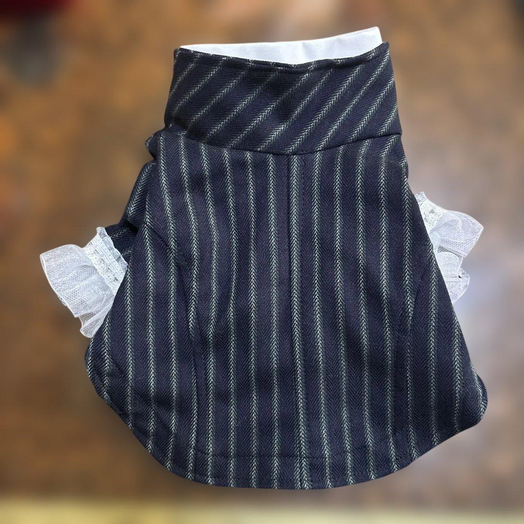 パピリーヒルズ 犬服 Tuxedo set up 黒と白のストライプ