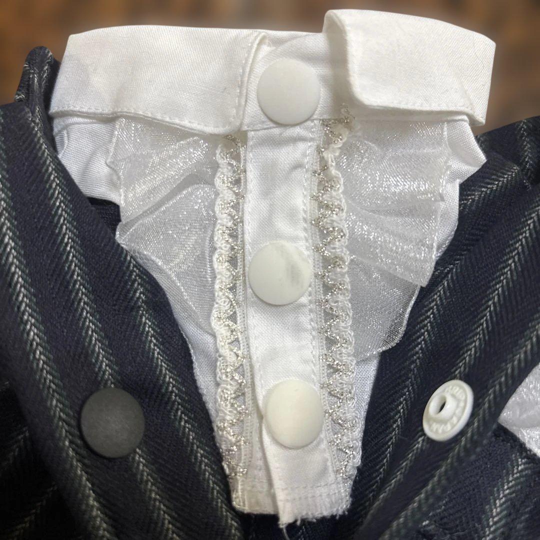 パピリーヒルズ 犬服 Tuxedo set up 黒と白のストライプ