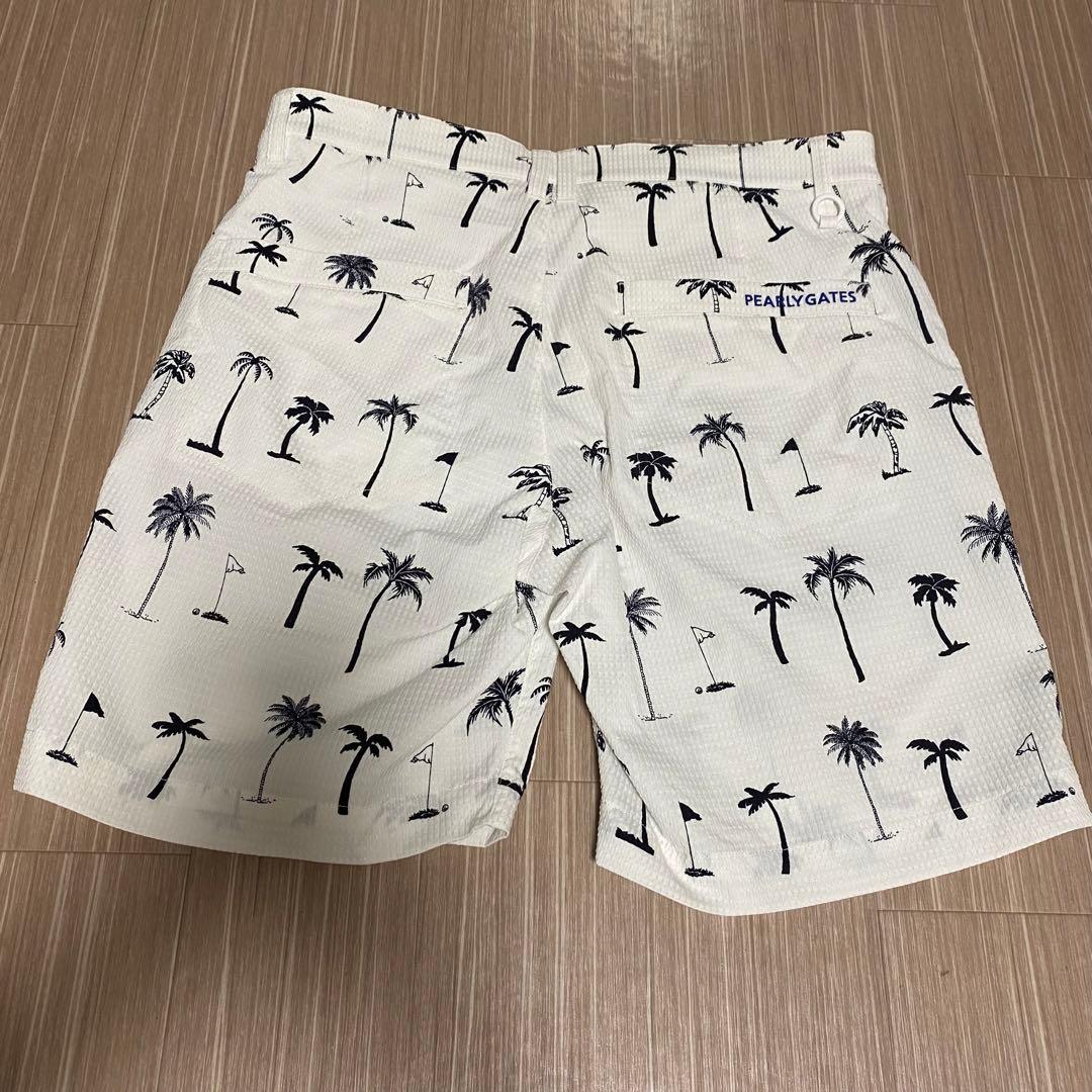 新品タグ付き　パーリーゲイツ　ヤシの木柄ショートパンツ　サイズM