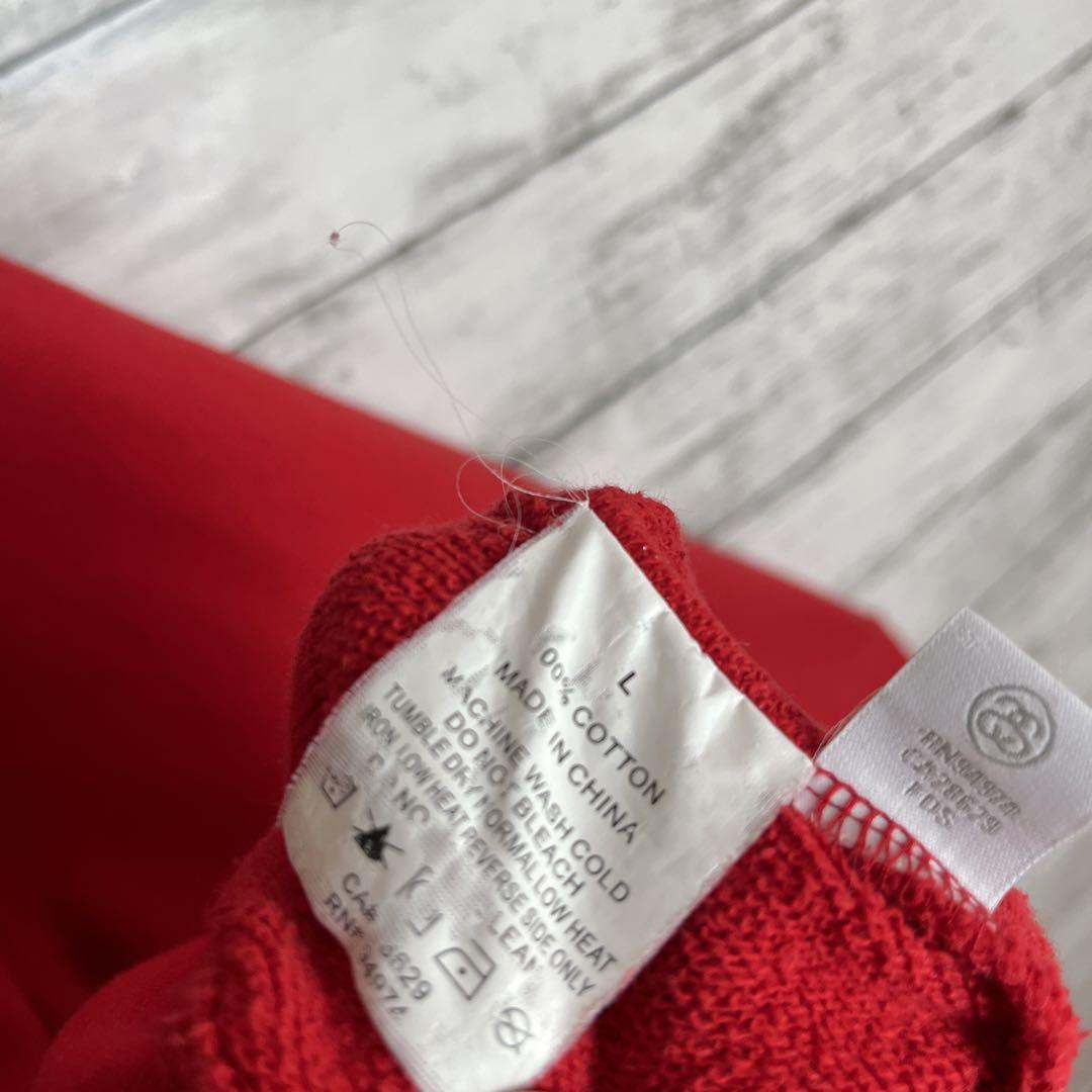 STUSSY◎ストックロゴ 赤黒 パーカー D341