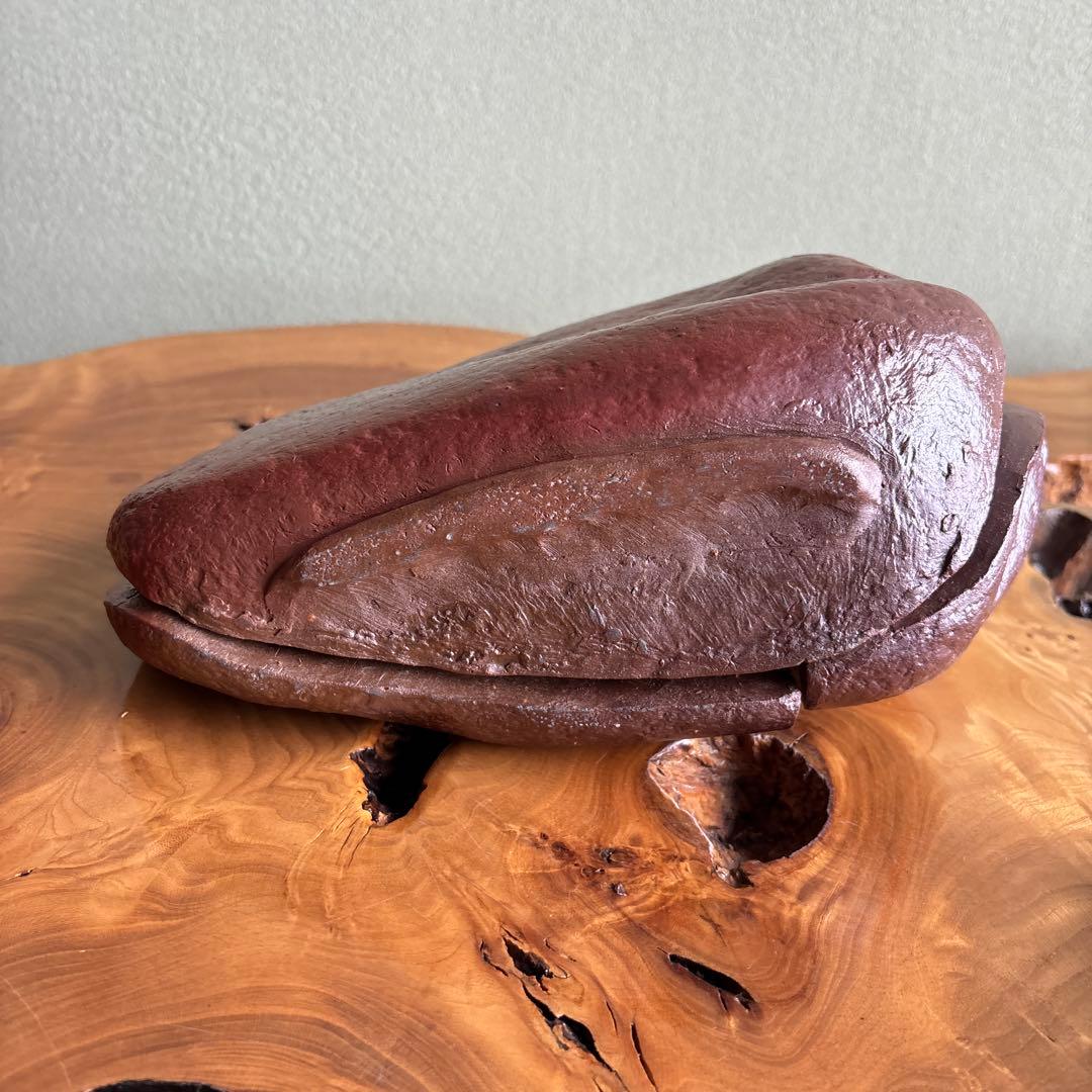 備前焼 松本頼明造 「石花生」花入 共箱 花瓶 高さ16.5cm