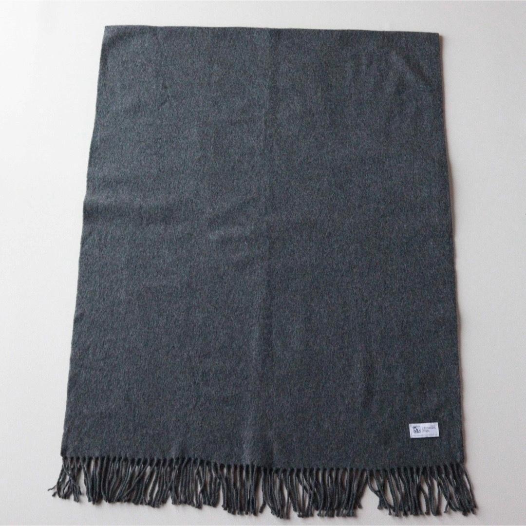 5457ジョンストンズ 大判ストール カシミヤ100％ ダークグレー