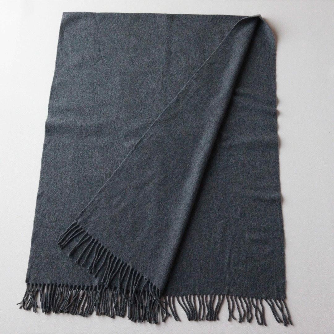 5457ジョンストンズ 大判ストール カシミヤ100％ ダークグレー