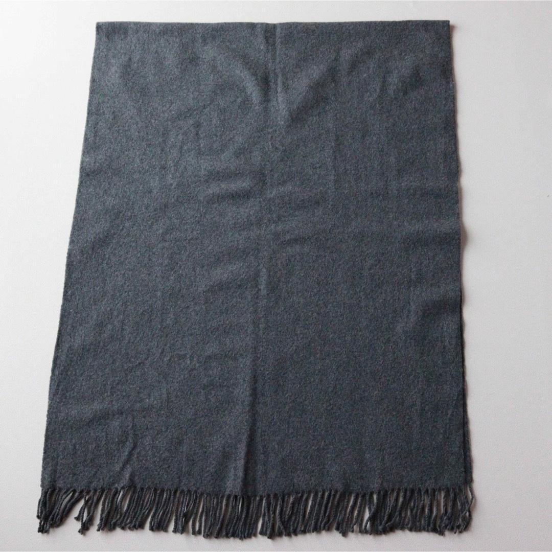 5457ジョンストンズ 大判ストール カシミヤ100％ ダークグレー