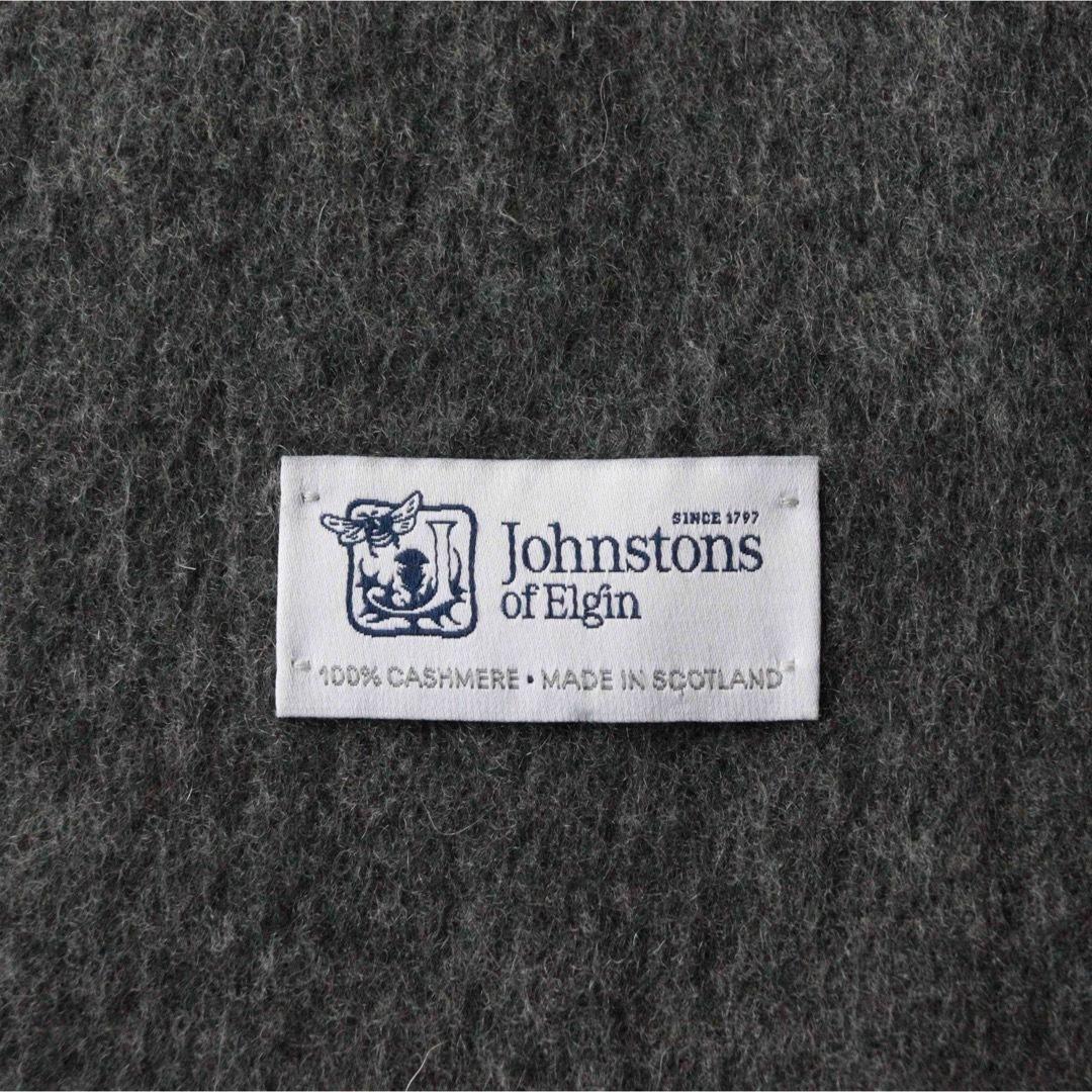 5457ジョンストンズ 大判ストール カシミヤ100％ ダークグレー