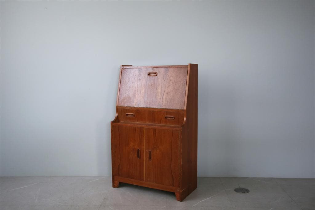 英国アンティークチーク古木ライティングビューロー/木製デスク/勉強机92-265