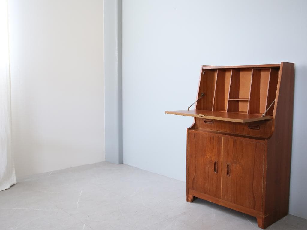 英国アンティークチーク古木ライティングビューロー/木製デスク/勉強机92-265