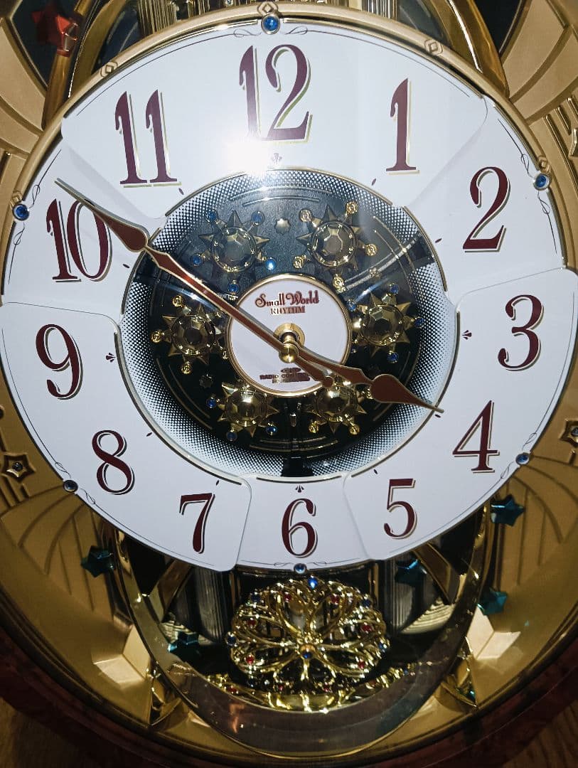 ⭕️極美品❗️リズム時計 電波カラクリ掛け時計 スモールワールドブルームGO