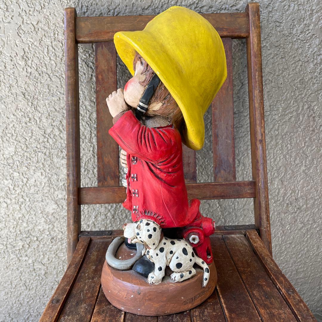 BIG！70s〜アメリカアンティーク　子供の消防士置物　USAヴィンテージ雑貨