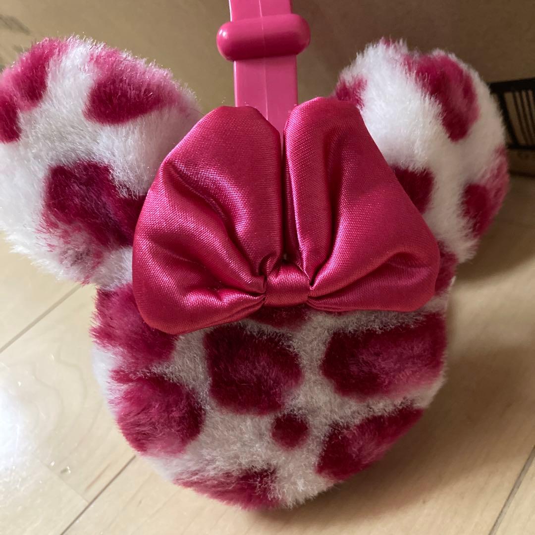 ミニー　イヤーマフ　ヒョウ柄　ピンク　ディズニー　ディズニーリゾート
