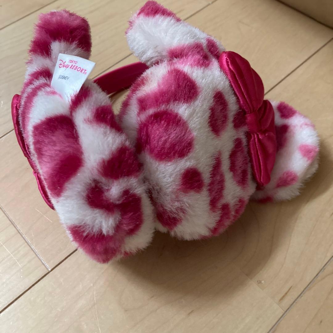 ミニー　イヤーマフ　ヒョウ柄　ピンク　ディズニー　ディズニーリゾート