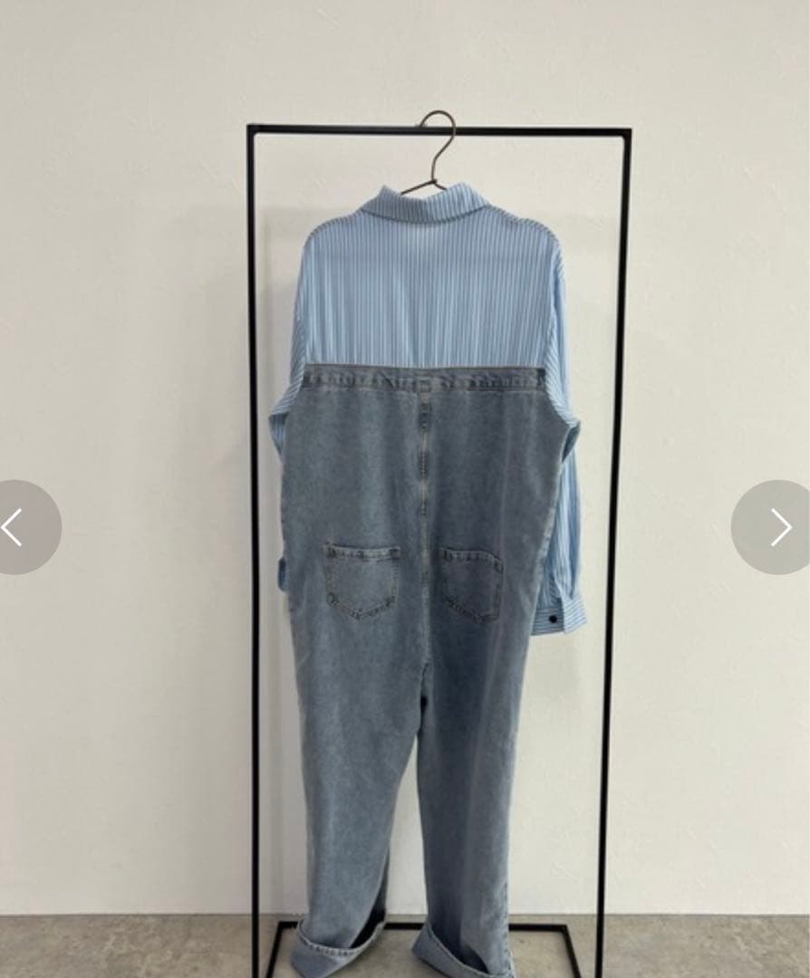 owndaily シャツドッキングデニムジャンプスーツ