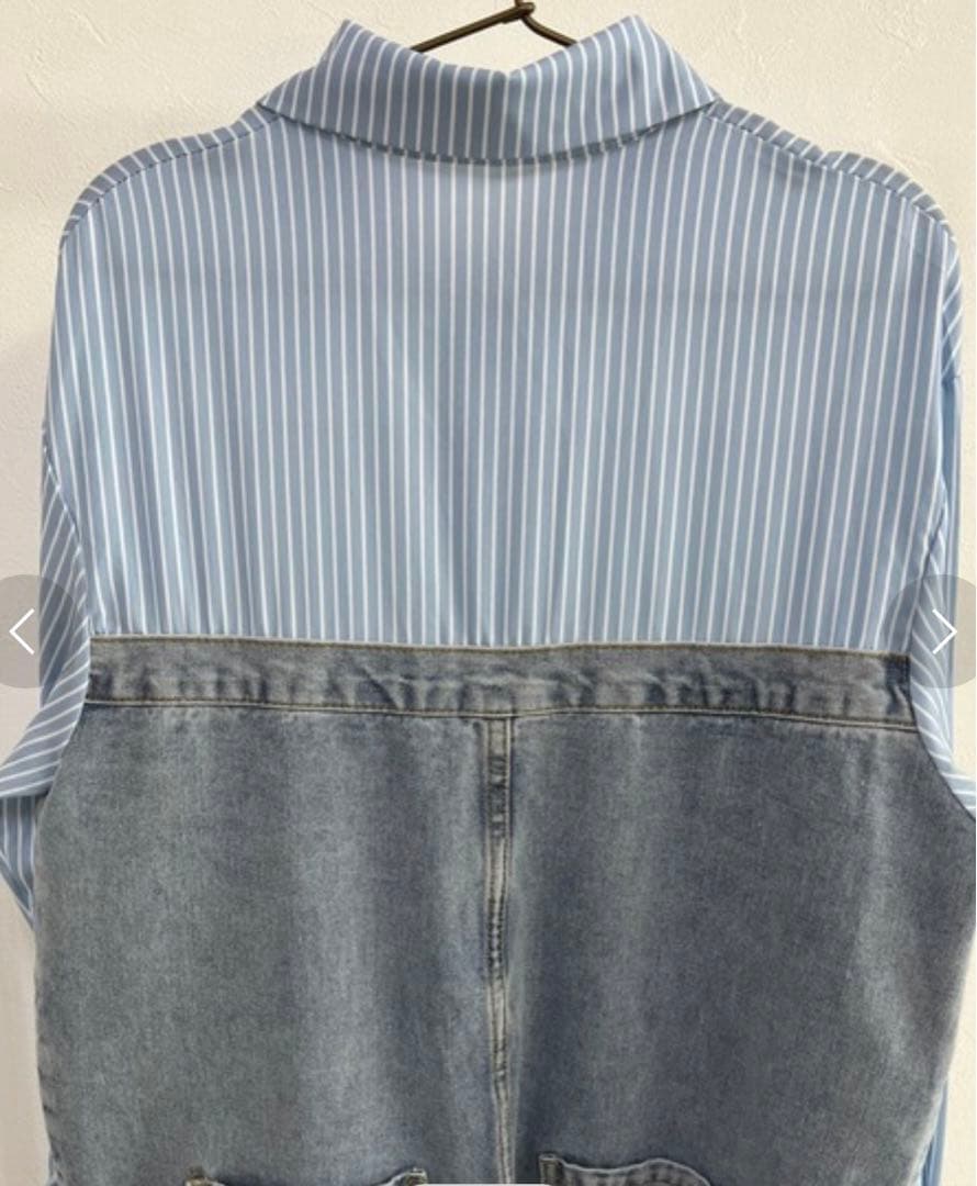 owndaily シャツドッキングデニムジャンプスーツ