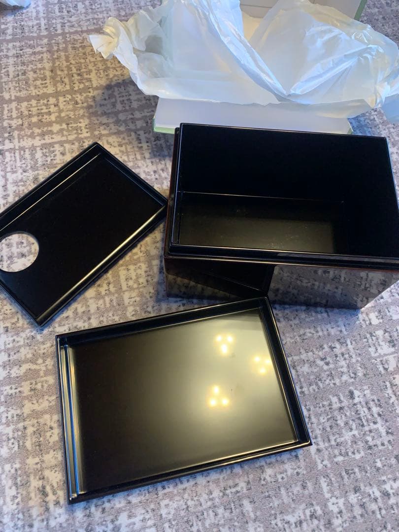 美品　木製　本漆塗　ため塗り　利休箱　利休茶箱