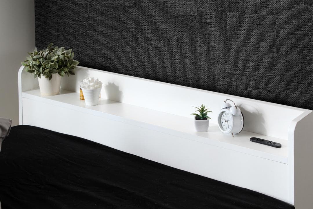 【ダブル　ブラック】シンプルでスタイリッシュなベッド＜フレームのみ＞