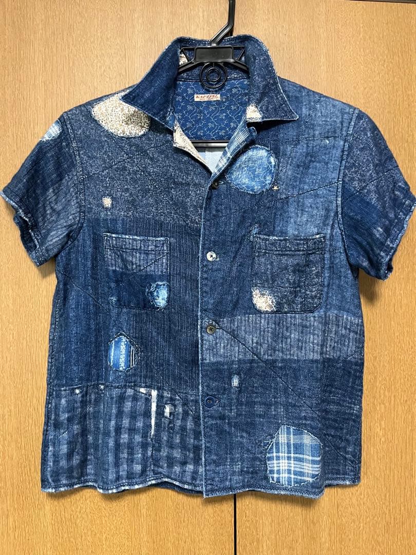 kapitalインディゴ開襟シャツ