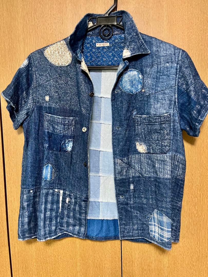 kapitalインディゴ開襟シャツ