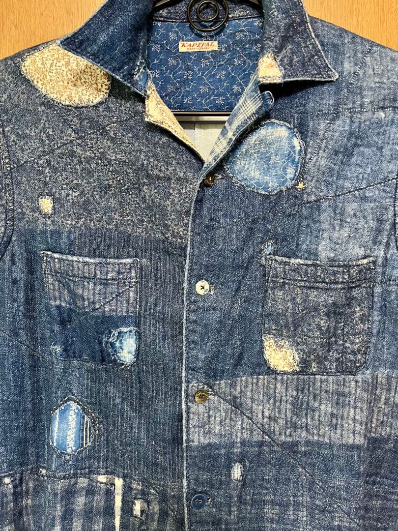 kapitalインディゴ開襟シャツ