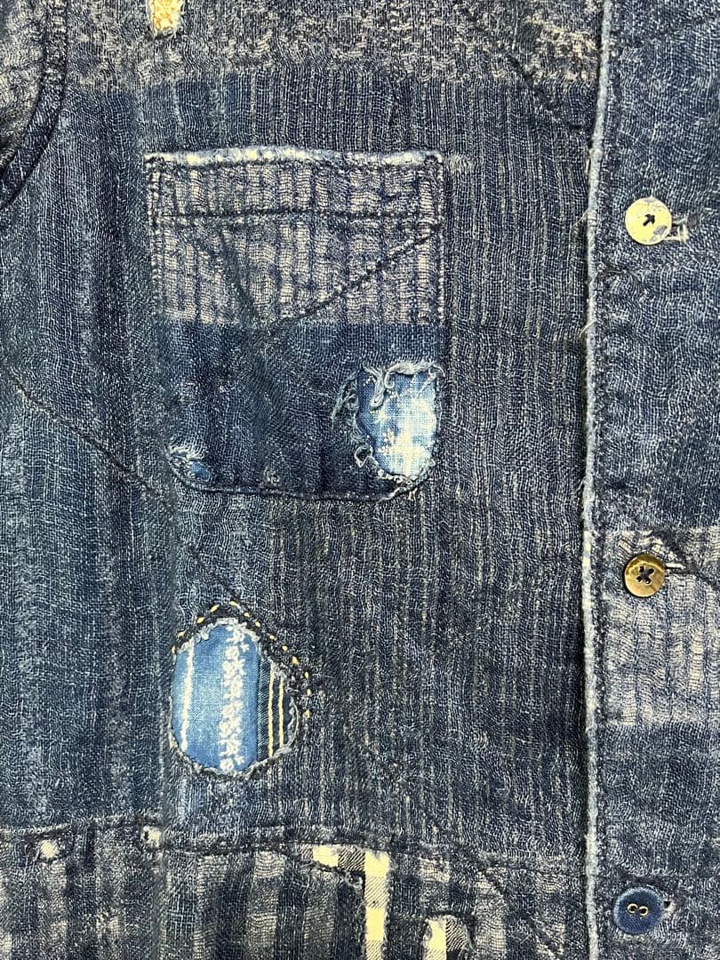 kapitalインディゴ開襟シャツ