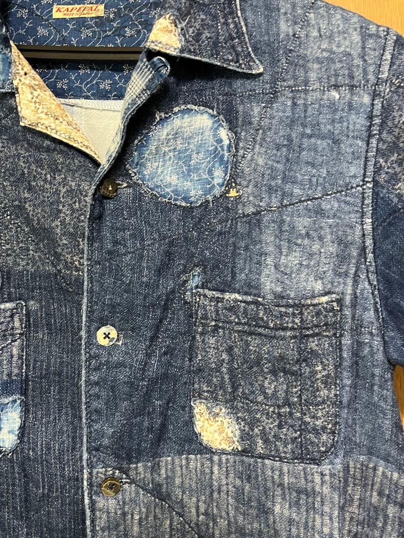 kapitalインディゴ開襟シャツ