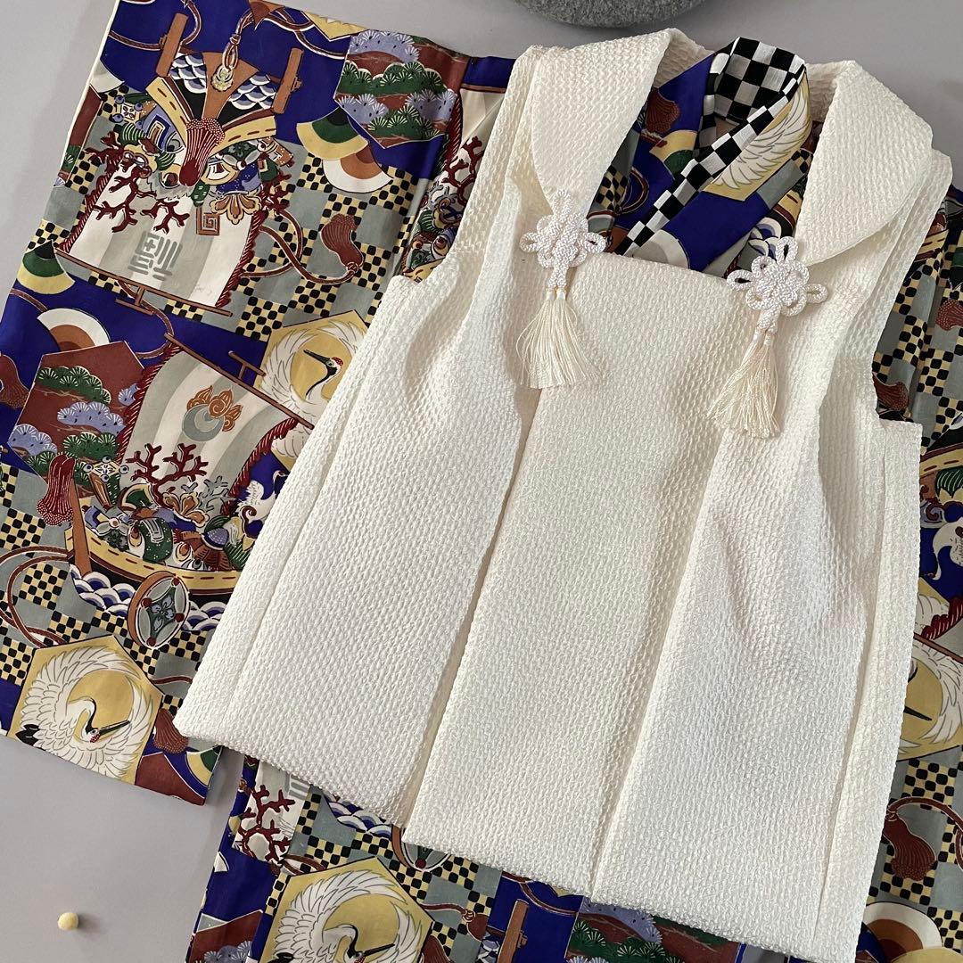 美品　七五三　3歳　4歳　男の子　アンティークお着物セット　正絹総絞りの被布