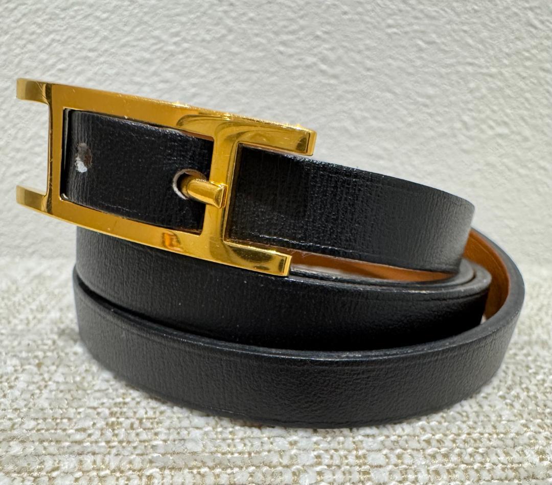 エルメス ビーアピ 4連ブレスレット 2012年 ブラック×ゴールド金具