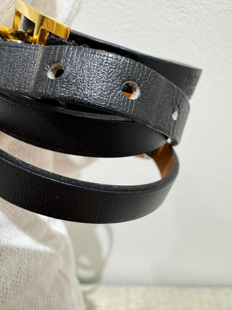 エルメス ビーアピ 4連ブレスレット 2012年 ブラック×ゴールド金具