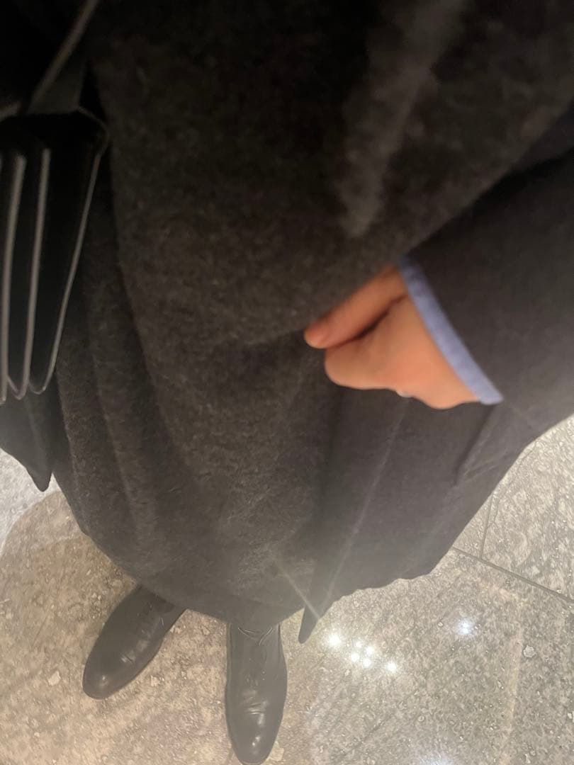 タートルネックロングドレス チャコールグレー