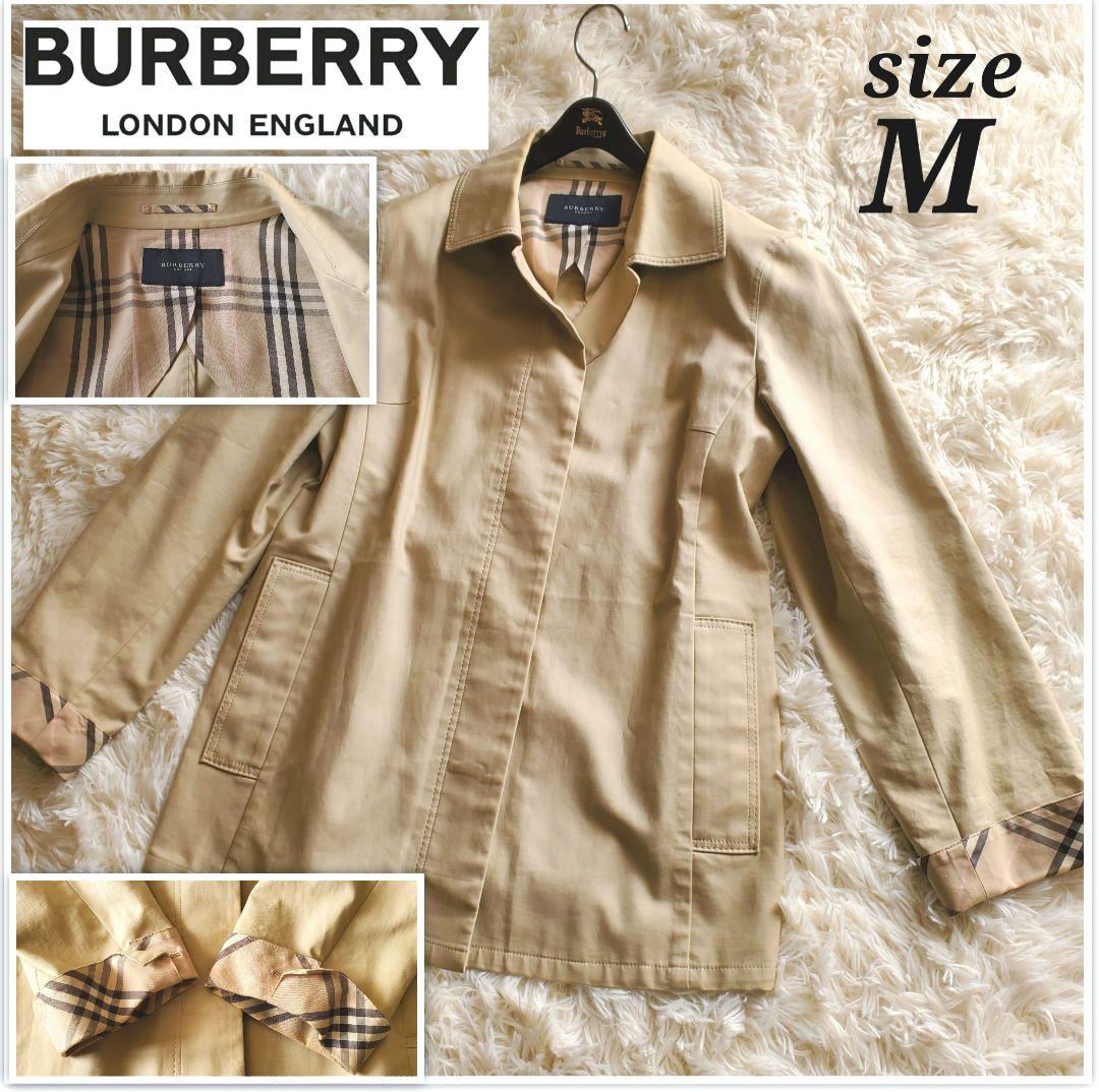 【美品】バーバリーロンドン ショートコート ノバチェック ベージュ M