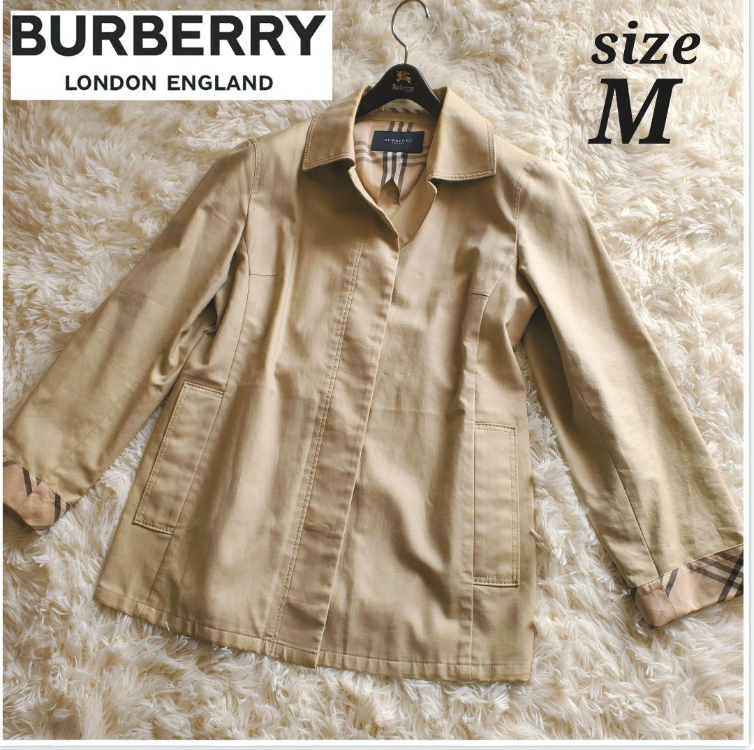 【美品】バーバリーロンドン ショートコート ノバチェック ベージュ M