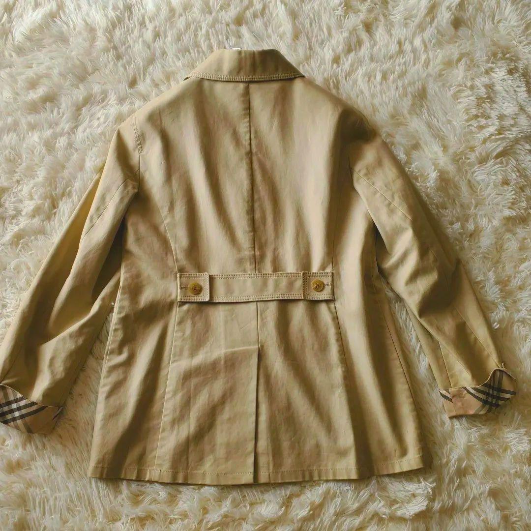 【美品】バーバリーロンドン ショートコート ノバチェック ベージュ M