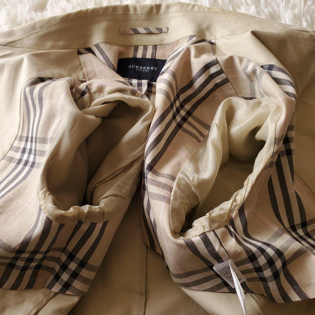 【美品】バーバリーロンドン ショートコート ノバチェック ベージュ M