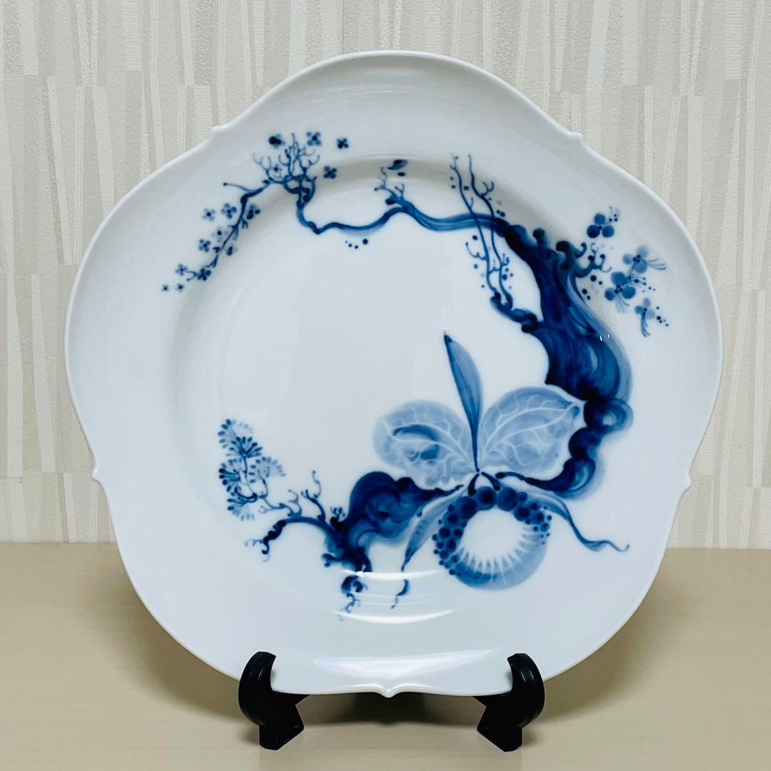 未使用 Meissen マイセン ブルーオーキッド 大皿 プレート 25cm