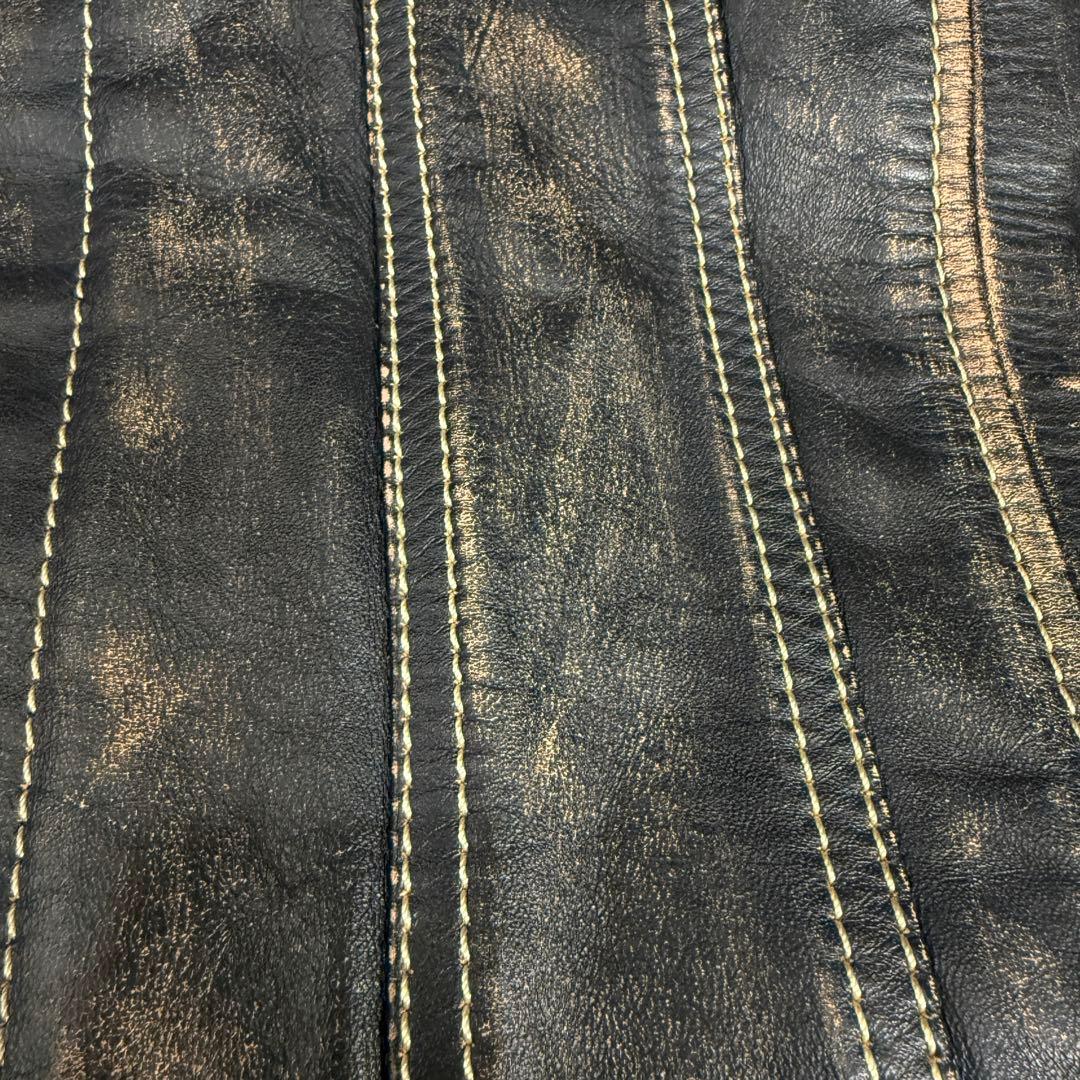 極美品 DIESEL 2000s Y2K スタッズ ライダース レザージャケット