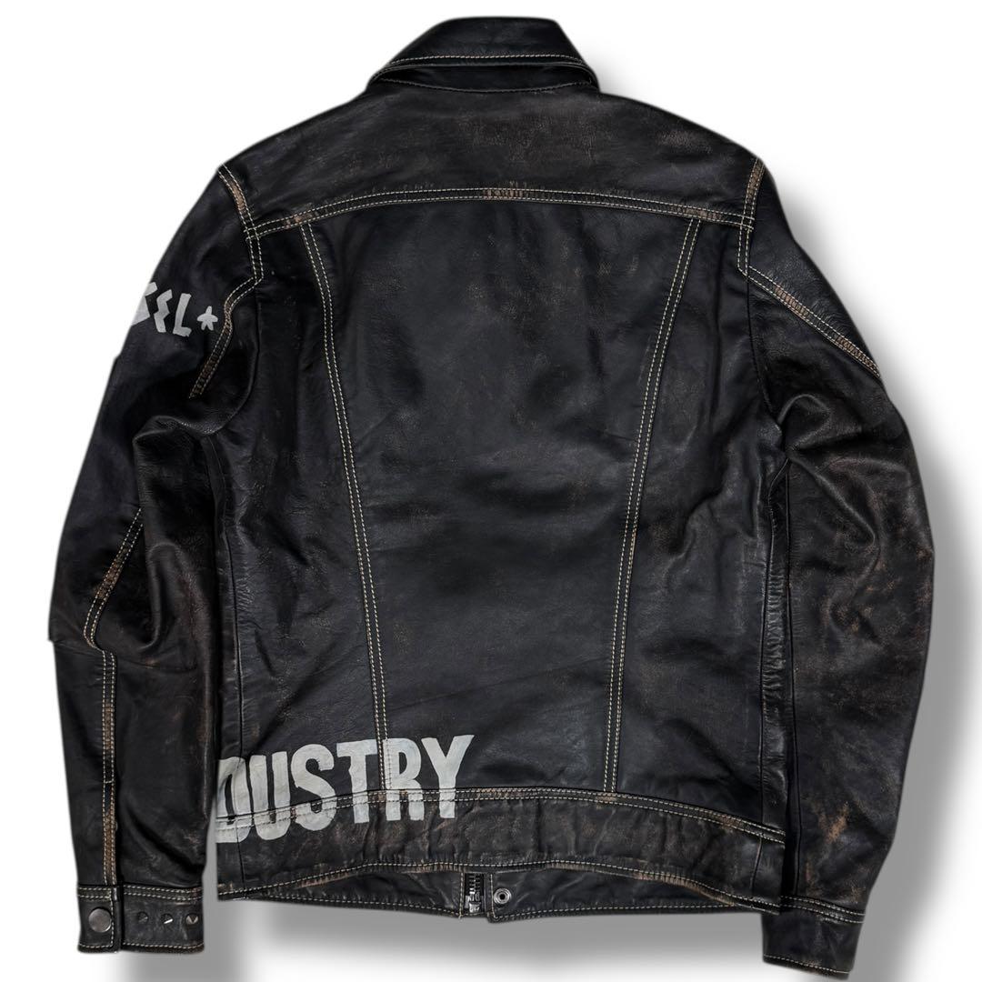極美品 DIESEL 2000s Y2K スタッズ ライダース レザージャケット