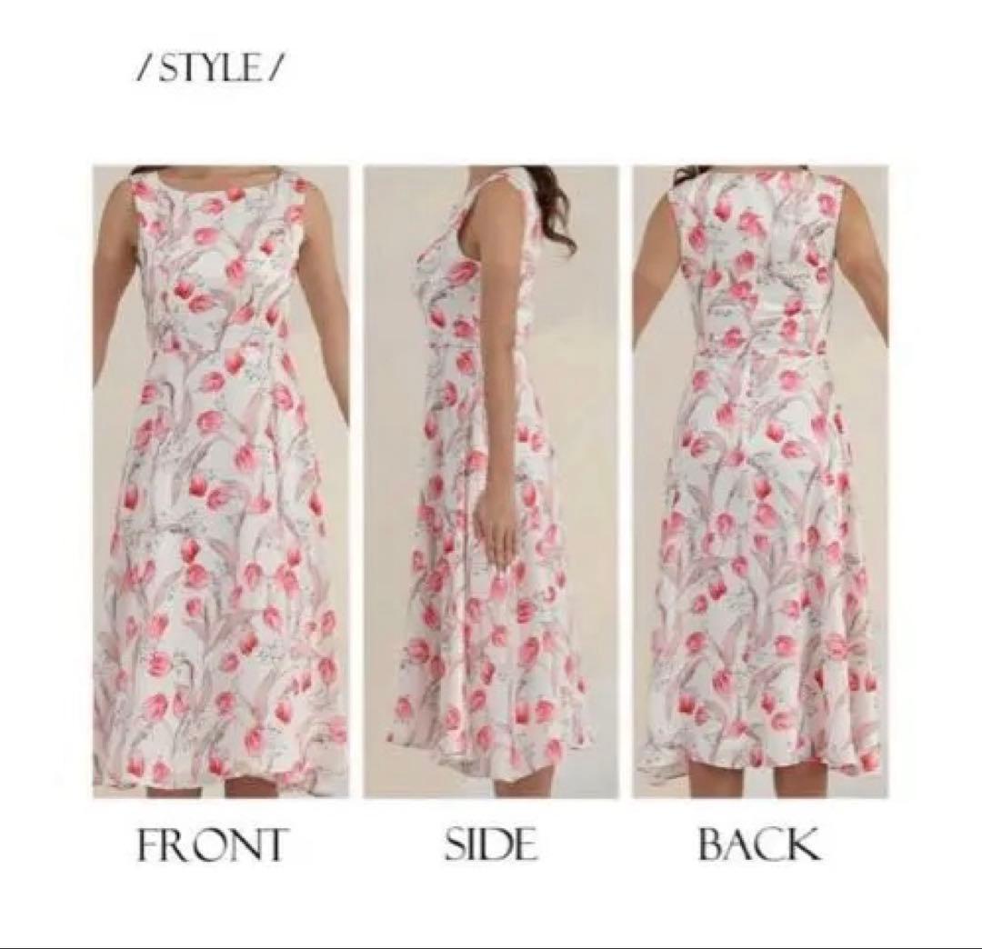 【美品】GINZA COUTURE フラワープリント ワンピース　サイズ④